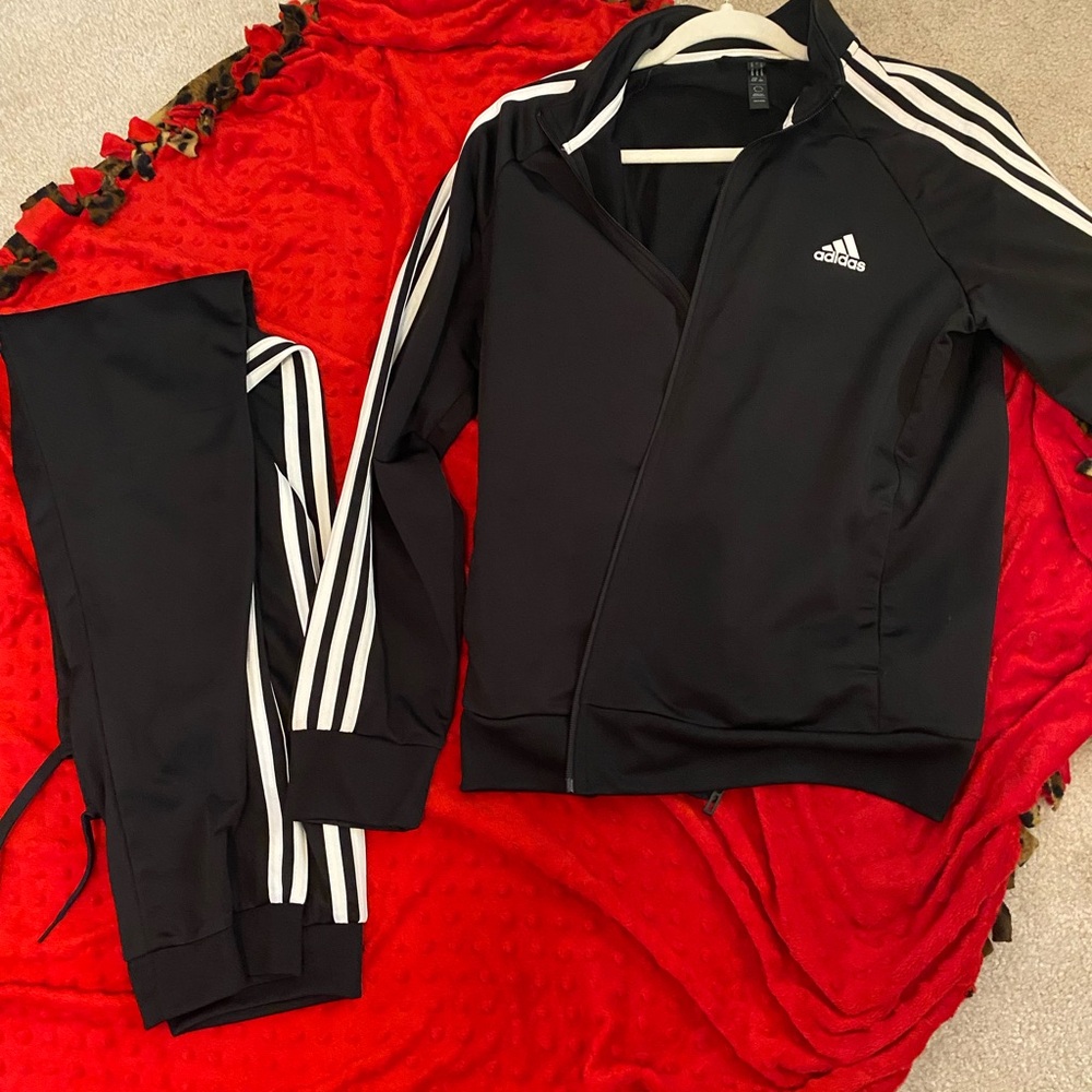 Adidas track suit. Jacket size XL bottoms size L